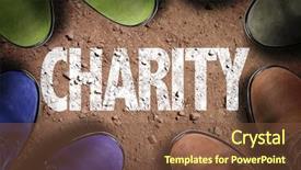  Presentation with trail - Presentation theme consisting of fundraiser goal - top view of boot background and a tawny brown colored foreground