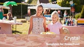  Presentation with interviewing children - Audience pleasing slides consisting of fundraising - portrait of children serving backdrop and a coral colored foreground