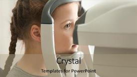  Presentation with measuring - Beautiful PPT layouts featuring eye fundus - measuring intraocular pressure of little backdrop and a coral colored foreground