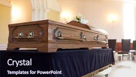  Presentation with christian funeral - Cool new PPT theme with funeral and mourning concept - coffin backdrop and a wine colored foreground