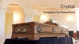  Presentation with funeral - Theme with funeral and mourning concept - coffin background and a lemonade colored foreground