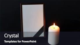  Presentation with funeral candle - Amazing slide deck having funeral and mourning concept - empty backdrop and a wine colored foreground