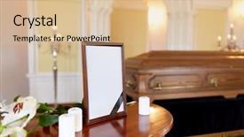  Presentation with black church - Slides having frame with black ribbon candle background and a lemonade colored foreground