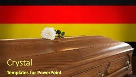  Presentation with flower funeral - Slides enhanced with funeral-and-mourning-concept-white background and a tawny brown colored foreground