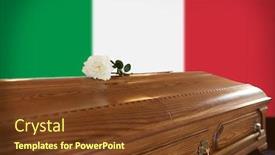  Presentation with flower funeral - Slides enhanced with funeral-and-mourning-concept-white background and a tawny brown colored foreground