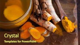  Presentation with turmeric - Cool new slides with fungal - aromatic turmeric tea with cinnamon backdrop and a tawny brown colored foreground