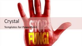  Presentation with fungi - Audience pleasing PPT layouts consisting of fungal infection - stop fungi written on hand backdrop and a coral colored foreground