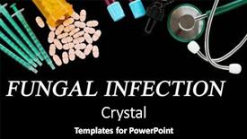  Presentation with fungal infection - Slide deck featuring fungal-infection-text-on-medical background and a black colored foreground