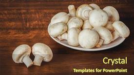  Presentation with manufacturing steel plate - Beautiful PPT layouts featuring fungi - fresh raw mashroom lying backdrop and a tawny brown colored foreground