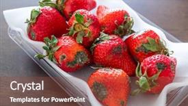  Presentation with strawberries - Presentation with fungi - stack of spoiled strawberries background and a tawny brown colored foreground