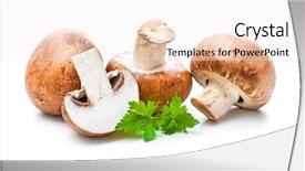  Presentation with fresh water splash green apple isolated white - Presentation enhanced with fungi plant - fresh champignon mushrooms isolated background and a sky blue colored foreground