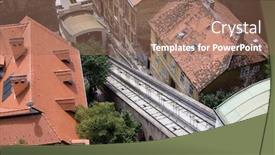  Presentation with croatia zagreb - Colorful presentation theme enhanced with funicular-in-zagreb-croatia backdrop and a coral colored foreground