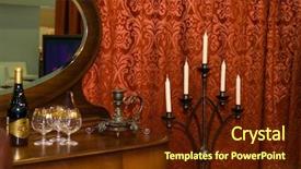  Presentation with ancient spartains - PPT theme with funitur - ancient interior with candles background and a  colored foreground