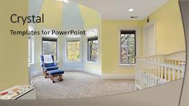  Presentation with blue yellow - Cool new presentation theme with baby's bedroom with yellow backdrop and a mint green colored foreground