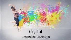 Presentation with hip hop dancing - Colorful PPT theme enhanced with funky contemporary hip hop dancer backdrop and a light gray colored foreground