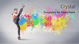  Presentation with hip hop dancing - Beautiful theme featuring microbiote - funky contemporary hip hop dancer backdrop and a light gray colored foreground