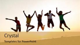  Presentation with summer party - Cool new presentation theme with funky groovy - friendship summer vacation holidays party backdrop and a yellow colored foreground