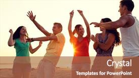  Presentation with summer party - Cool new PPT layouts with funky groovy - friendship summer vacation holidays party backdrop and a red colored foreground