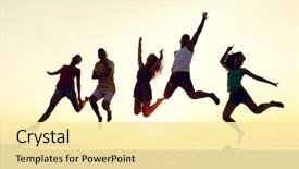  Presentation with summer party - Amazing slide deck having funky groovy - friendship summer vacation holidays party backdrop and a blonde colored foreground