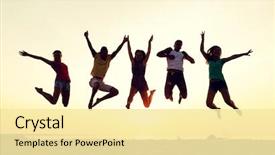  Presentation with groovy - Beautiful slide set featuring funky groovy - friendship summer vacation holidays party backdrop and a blonde colored foreground