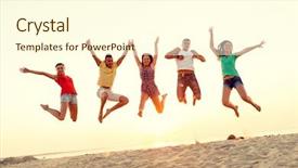  Presentation with summer party - Presentation design featuring funky groovy - friendship summer vacation holidays party background and a cream colored foreground