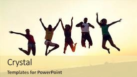  Presentation with summer party - Slides having funky groovy - friendship summer vacation holidays party background and a blonde colored foreground