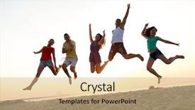  Presentation with summer party - PPT layouts with funky groovy - friendship summer vacation holidays party background and a coral colored foreground