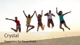  Presentation with summer party - Slide deck featuring funky groovy - friendship summer vacation holidays party background and a lemonade colored foreground