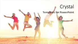  Presentation with groovy - Slide deck consisting of funky groovy - friendship summer vacation holidays party background and a cream colored foreground