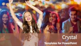  Presentation with teen - Presentation enhanced with funky groovy - happy young woman or teen background and a coral colored foreground