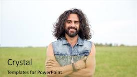  Presentation with green nature - Cool new PPT theme with funky groovy - nature summer youth culture backdrop and a yellow colored foreground