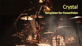  Presentation with funky - Beautiful slides featuring funky groovy - set of drums on stage backdrop and a wine colored foreground