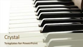  Presentation with piano keyboard - PPT theme enhanced with funky instrument - background of piano keyboard close background and a soft green colored foreground