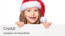  Presentation with christmas empty blank letter - Slides featuring funky kids - little girl wearing santa claus background and a lemonade colored foreground