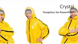  Presentation with yellow - Audience pleasing PPT layouts consisting of funky music montage - modern dancer in yellow dress backdrop and a  colored foreground