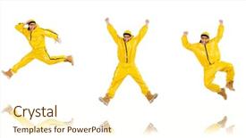  Presentation with yellow - PPT theme featuring funky music montage - modern dancer in yellow dress background and a  colored foreground