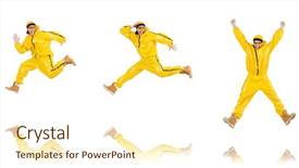  Presentation with yellow - Theme consisting of funky music montage - modern dancer in yellow dress background and a  colored foreground