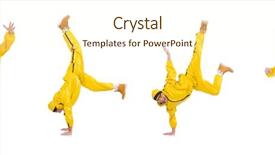  Presentation with yellow - Audience pleasing PPT theme consisting of funky music montage - modern dancer in yellow dress backdrop and a cream colored foreground