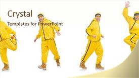  Presentation with modern eye glasses on yellow - PPT layouts enhanced with funky music montage - modern dancer in yellow dress background and a cream colored foreground