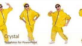  Presentation with performer - Beautiful slide deck featuring funky music montage - young performer isolated backdrop and a  colored foreground