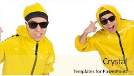  Presentation with performer - Audience pleasing PPT layouts consisting of funky music montage - young performer isolated backdrop and a  colored foreground