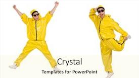  Presentation with performer - Presentation theme having funky music montage - young performer isolated background and a  colored foreground