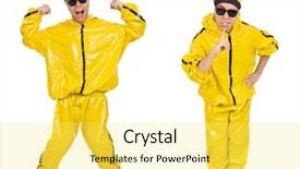  Presentation with performer - Theme featuring funky music montage - young performer isolated background and a  colored foreground