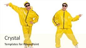  Presentation with performer - Amazing presentation having funky music montage - young performer isolated backdrop and a  colored foreground