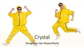  Presentation with performer - Beautiful slides featuring funky music montage - young performer isolated backdrop and a  colored foreground