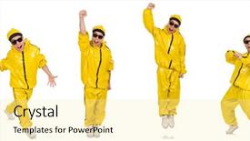  Presentation with performer - PPT theme enhanced with funky music montage - young performer isolated background and a  colored foreground