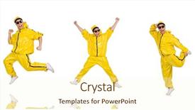  Presentation with performer - Theme having funky music montage - young performer isolated background and a cream colored foreground