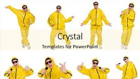  Presentation with performer - Amazing presentation theme having funky music montage - young performer isolated backdrop and a  colored foreground