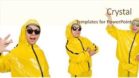  Presentation with performer - Colorful PPT theme enhanced with funky music montage - young performer isolated backdrop and a  colored foreground