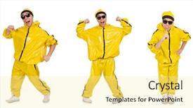  Presentation with performer - PPT theme with funky music montage - young performer isolated background and a  colored foreground